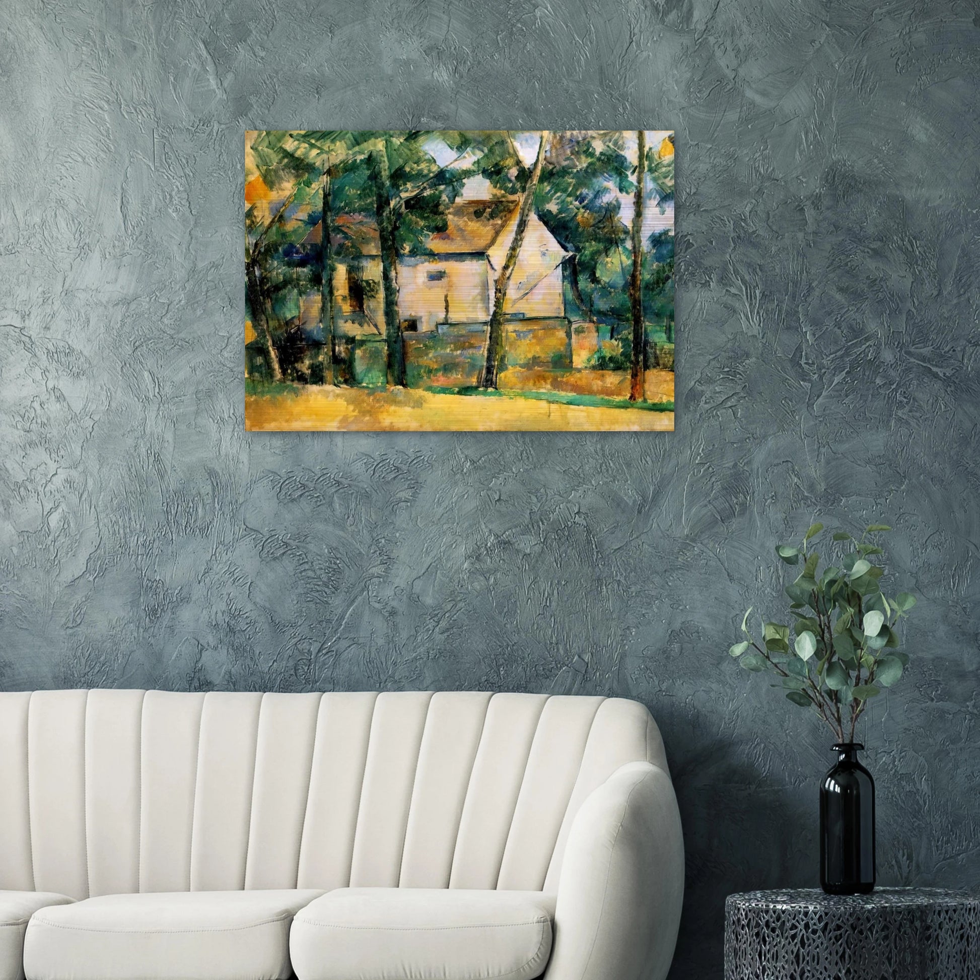 House and Trees - Paul Cézanne Brushed Aluminum Print - 70x100 cm / 28x40 inches | Paul Cézanne Aluminum Print | Paul Cézanne Prints