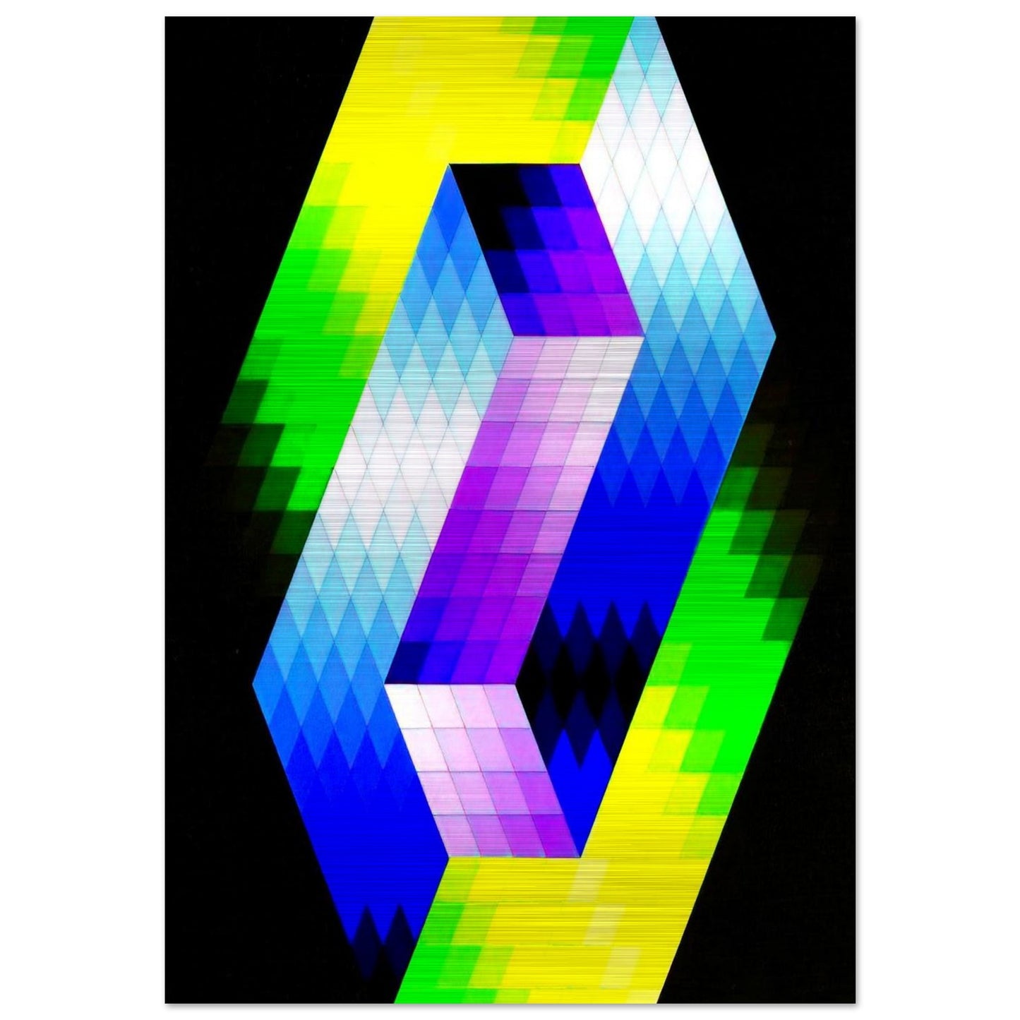 Keple Gestalt - 1968 - Victor Vasarely Brushed Aluminum Print - 70x100 cm / 28x40 inches | Victor Vasarely Aluminum Print | Victor Vasarely Prints