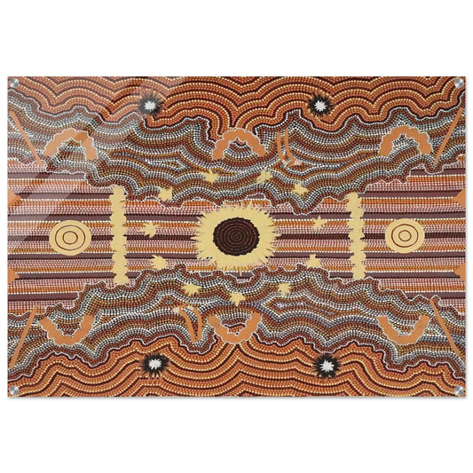 Untitled - 1990 - Clifford Possum Tjapaltjarri Acrylic Print - 70x100 cm / 28x40″ inches
