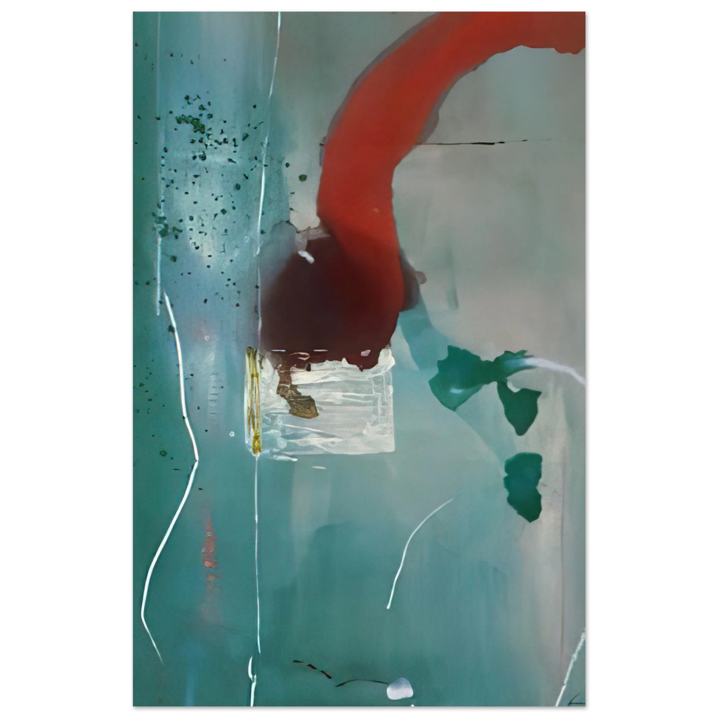 Helen Frankenthaler - Square One - 1985 Wall art - 13x18 cm / 5x7 Inches - Premium Wooden Framed Poster With Fine Art Paper - Black frame