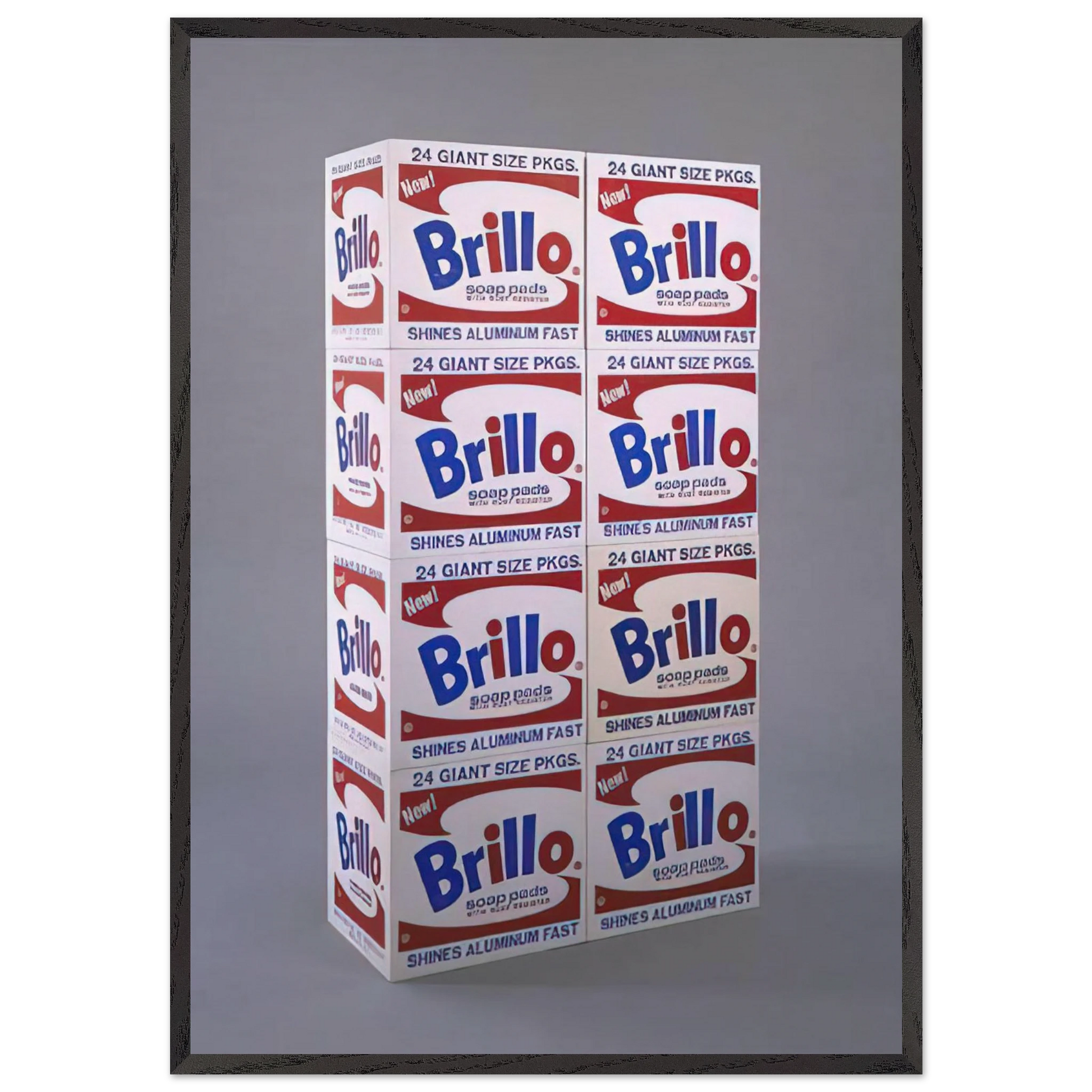 Brillo Soap Pads Boxes - Andy Warhol Framed Art Print – Black Wooden Frame - Default Title - -Framed Art Print
