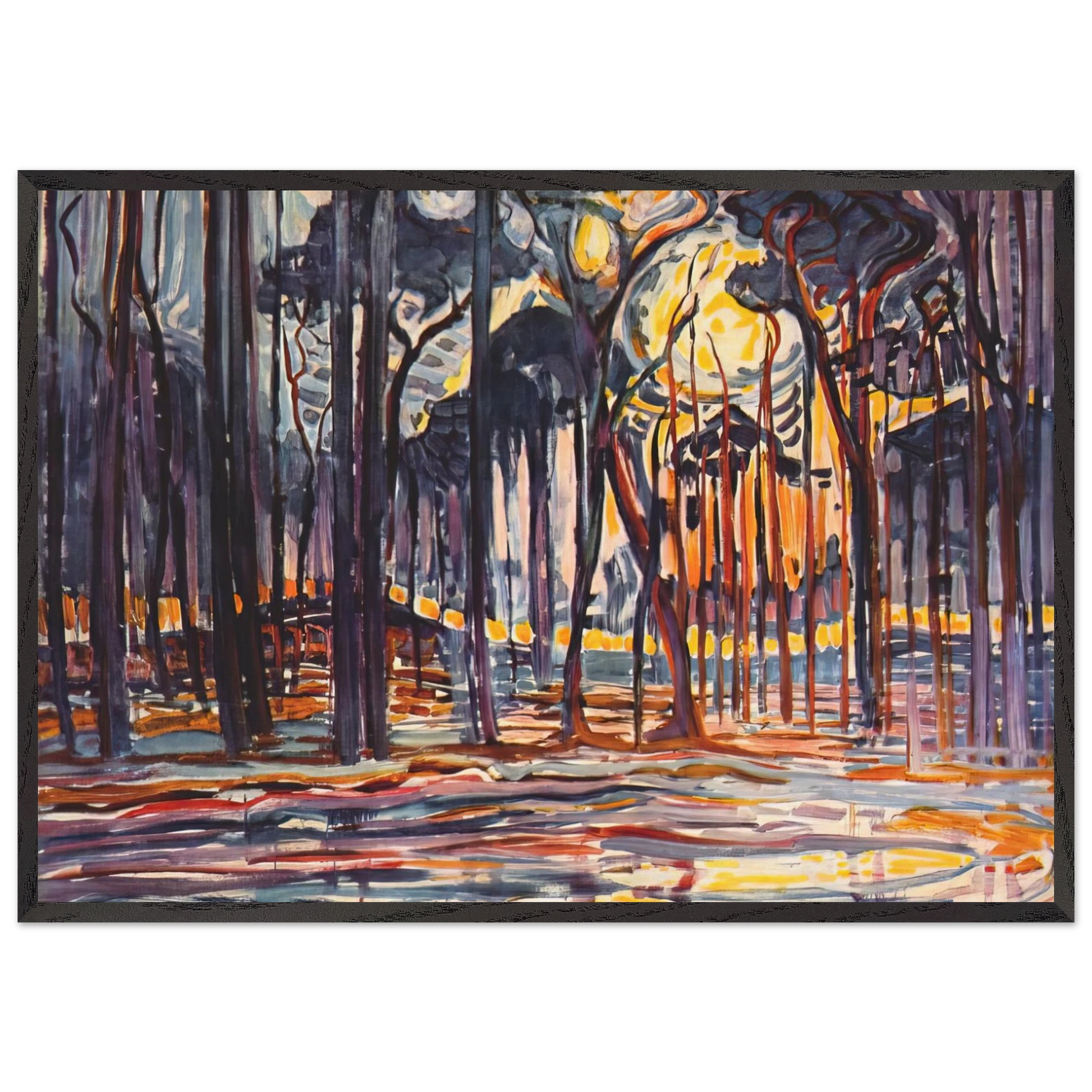 Woods near Oele - Piet Mondrian Framed Art Print – Black Wooden Frame - Default Title - -Framed Art Print