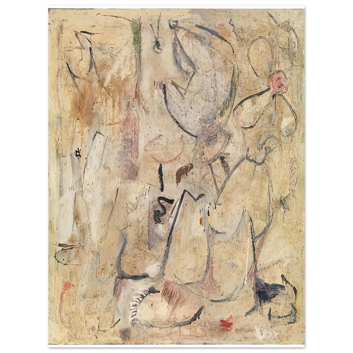 Helen Frankenthaler - Beach, 1950- Wall Art - 21x29.7 cm / 8x12" - Fine Art Poster - -