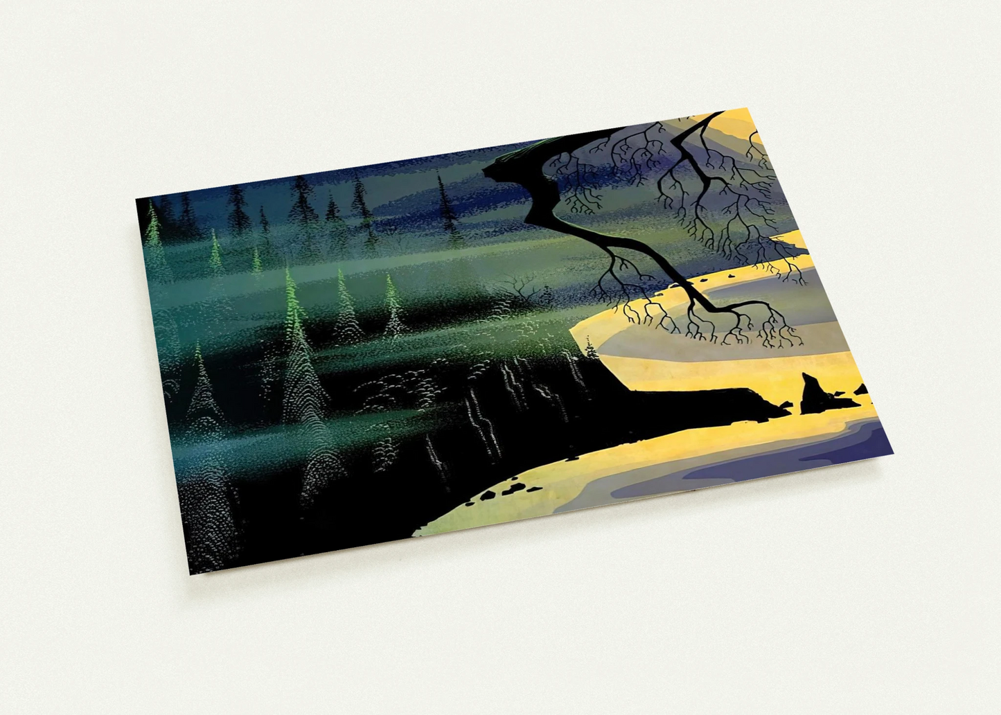 Blue Mist By Eyvind Earle Pack of 10 Post Cards | Eyvind Earle Post Cards | A6 (10.5 x 14.8 cm) - 4.1 x 5.8 inches