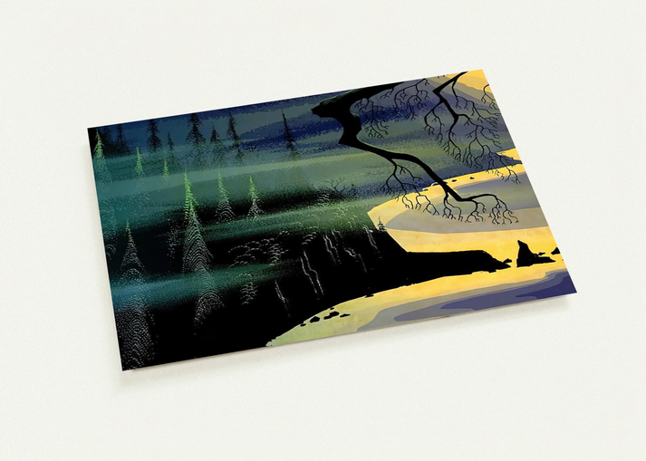 Blue Mist By Eyvind Earle Pack of 10 Post Cards | Eyvind Earle Post Cards | A6 (10.5 x 14.8 cm) - 4.1 x 5.8 inches