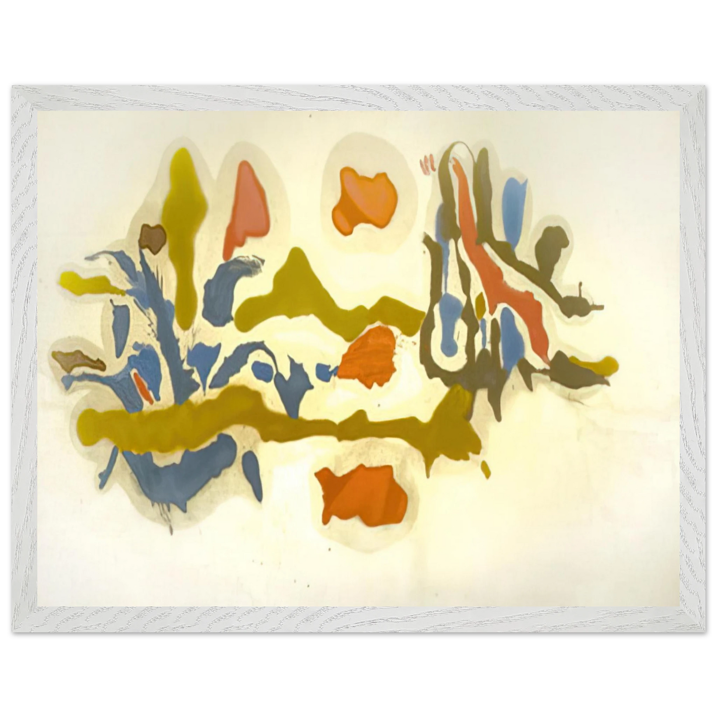 Helen Frankenthaler - Seascape with Dunes - 1962 Wall art - 20x25 cm / 8x10 inches - Premium Wooden Framed Poster With Fine Art Paper - Black frame