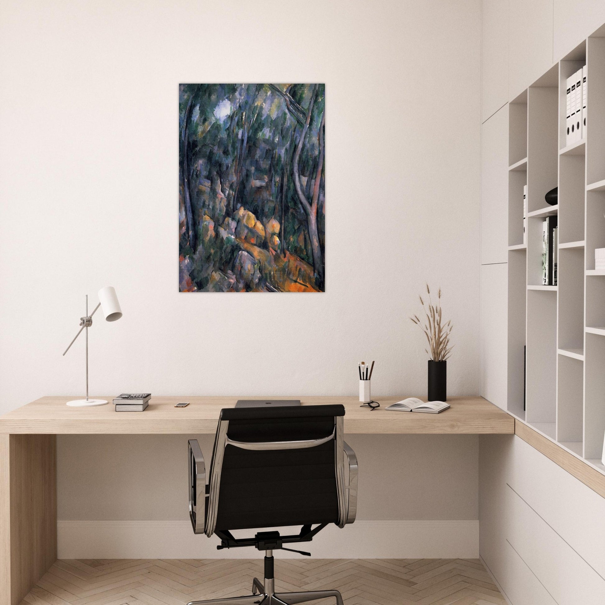 Forest near the rocky caves above the Chateau Noir - Paul Cézanne Brushed Aluminum Print - 70x100 cm / 28x40 inches | Paul Cézanne Aluminum Print | Paul Cézanne Prints