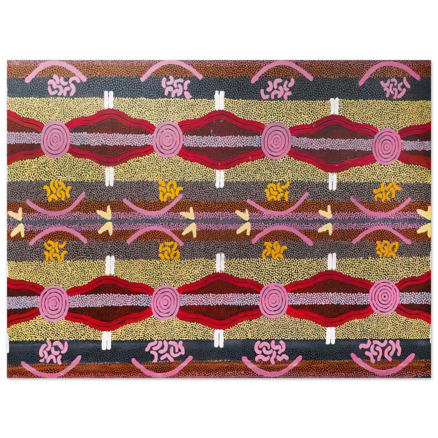 Clifford Possum Tjapaltjarri - Rock Wallaby  Lightning Dreaming, Mount Wedge - 1995 Fine Art Poster - Default Title
