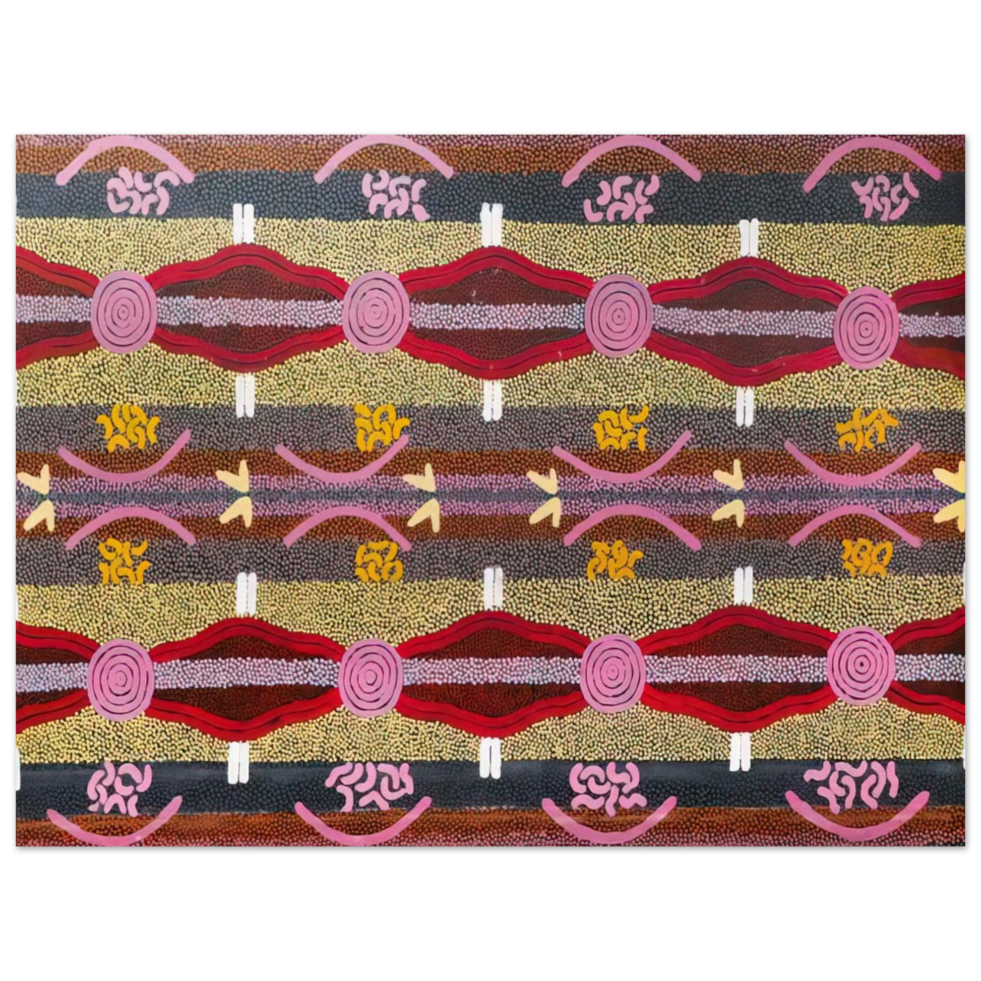 Clifford Possum Tjapaltjarri - Rock Wallaby  Lightning Dreaming, Mount Wedge - 1995 Fine Art Poster - Default Title