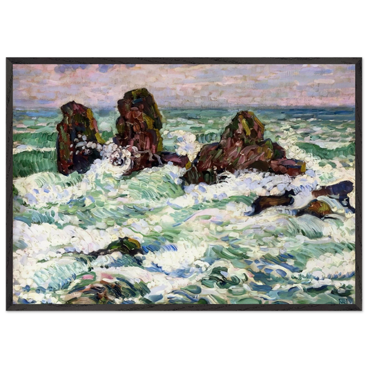 THE ROCKS 1908 - Theo van Rysselberghe Framed Art Print – Black Wooden Frame - Default Title - -Framed Art Print