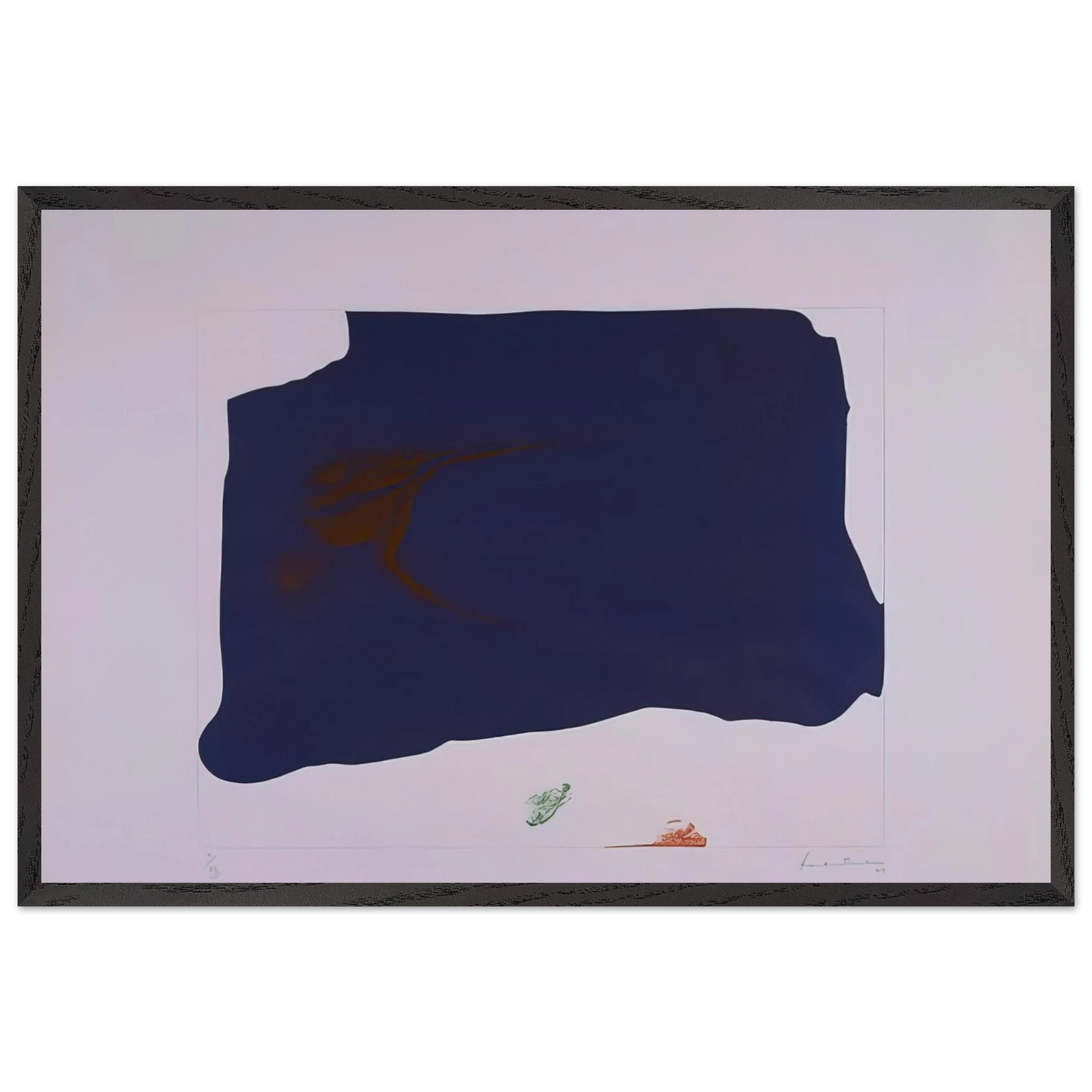 Helen Frankenthaler - Variation II on Mauve Corner - 1969 Wall art - 40x50 cm / 16x20 inches - Premium Wooden Framed Poster With Fine Art Paper - White frame