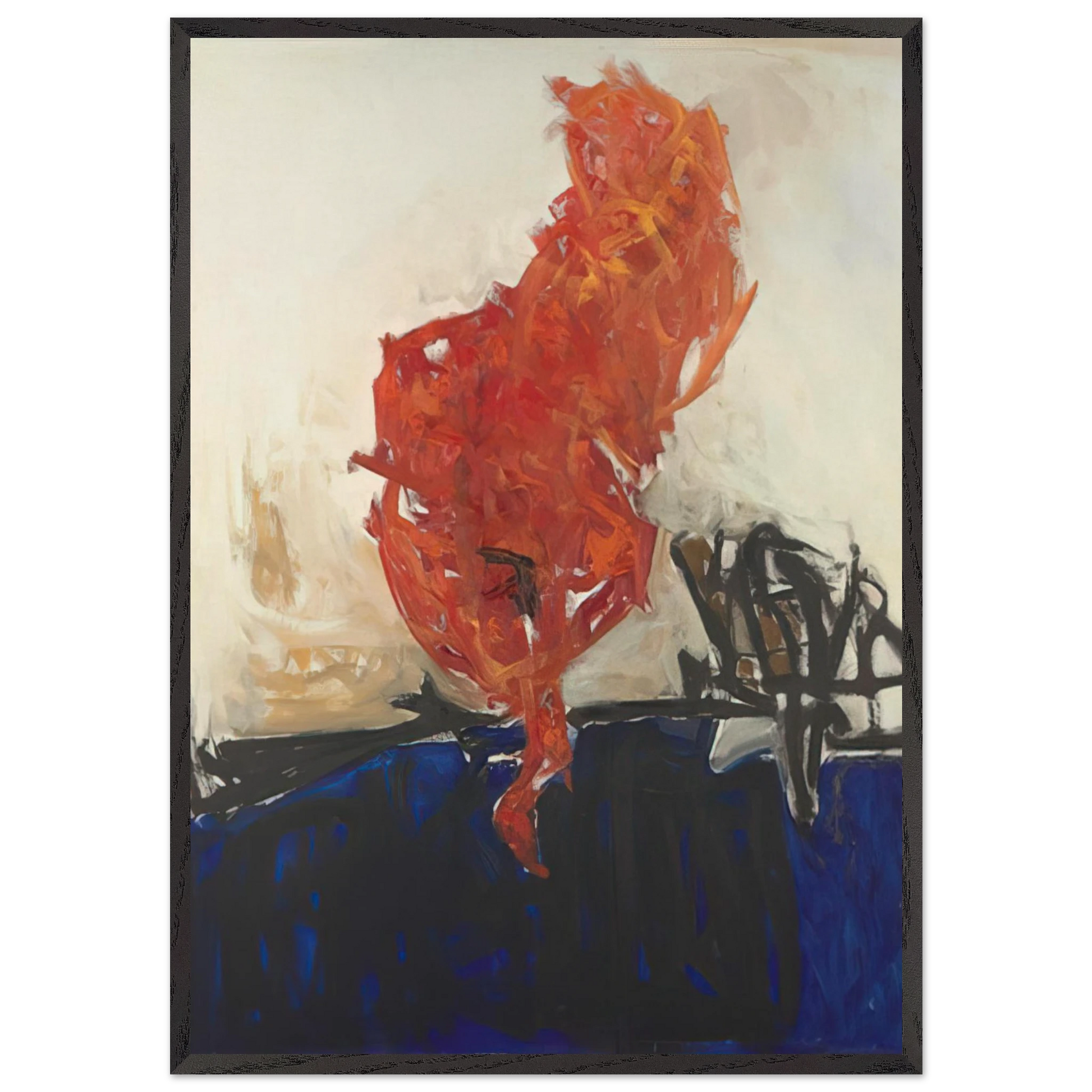 Home of the Sun - 1957 - Theodoros Stamos Framed Art Print – Black Wooden Frame - Default Title - -Framed Art Print