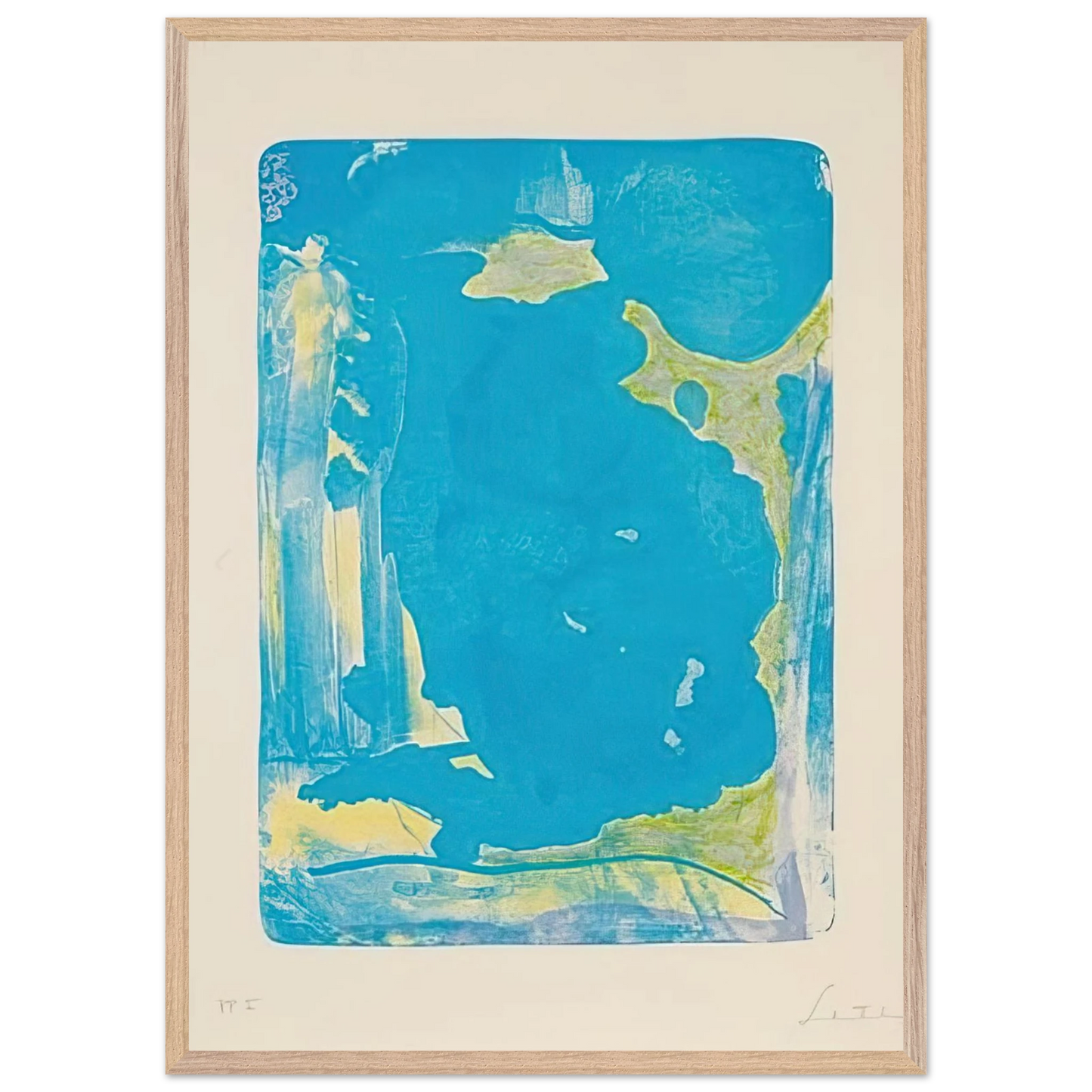 Helen Frankenthaler - Reflections IV - 1995 Wall art - 50x70 cm / 20x28 Inches - Premium Wooden Framed Poster With Fine Art Paper - White frame