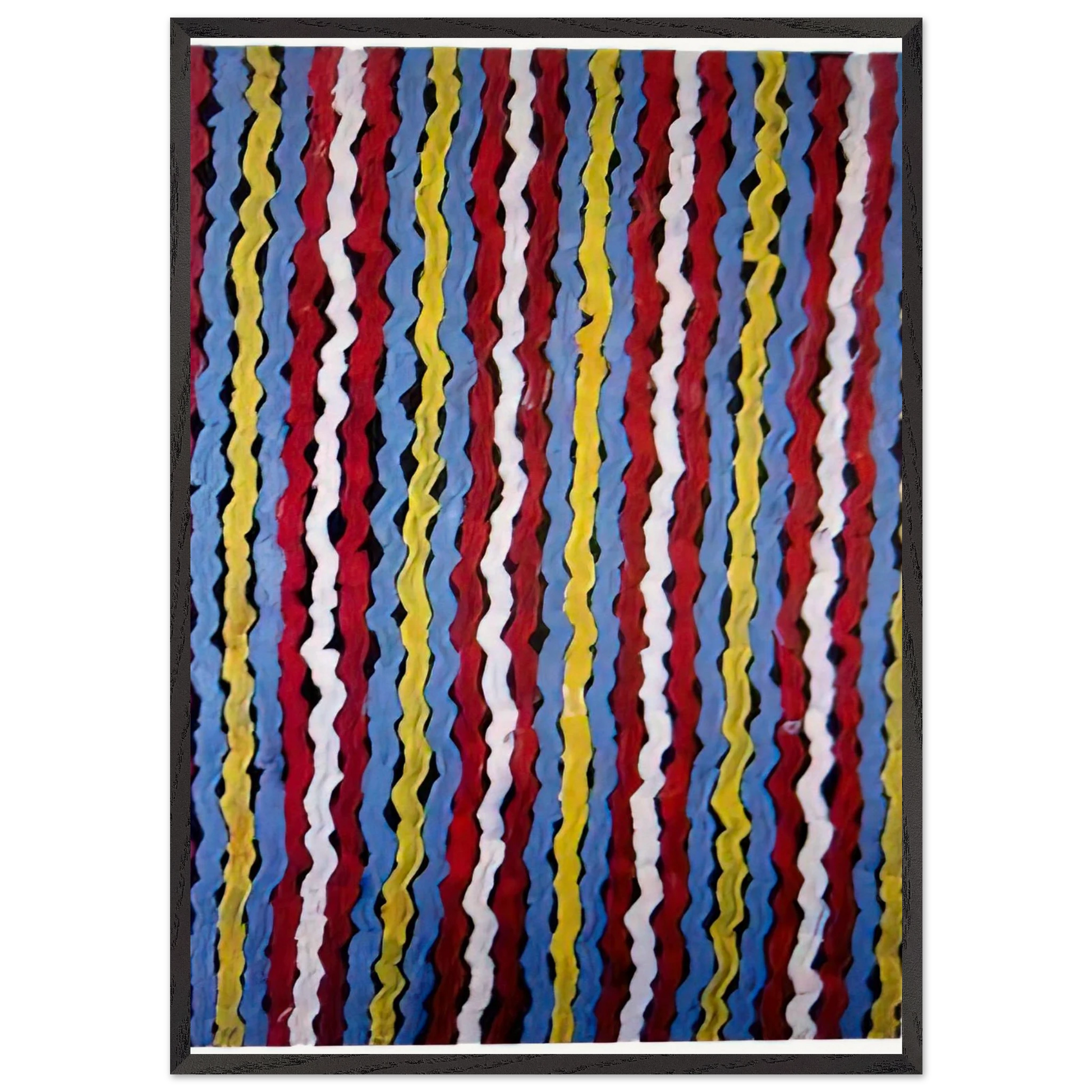 Spear Dreaming - Native Art - Clifford Possum Tjapaltjarri Framed Art Print – Black Wooden Frame - Default Title - -Framed Art Print