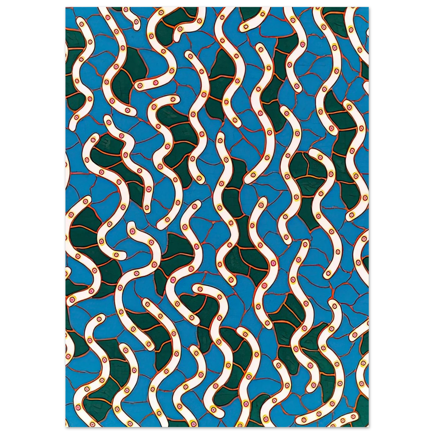 Yayoi Kusama - WAVES ON THE HUDSON RIVER 1988 Fine Art Poster - 40x60 cm / 16x24 inches
