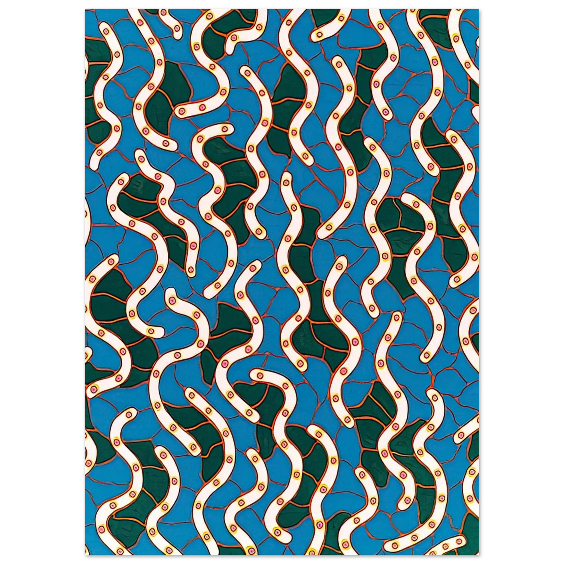 Yayoi Kusama - WAVES ON THE HUDSON RIVER 1988 Fine Art Poster - 40x60 cm / 16x24 inches