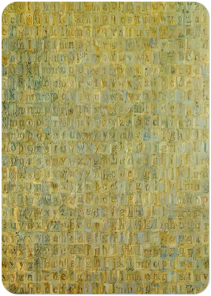 GREY ALPHABETS By Jasper Johns Pack of 10 Post Cards | Jasper Johns Post Cards | A6 (10.5 x 14.8 cm) - 4.1 x 5.8 inches