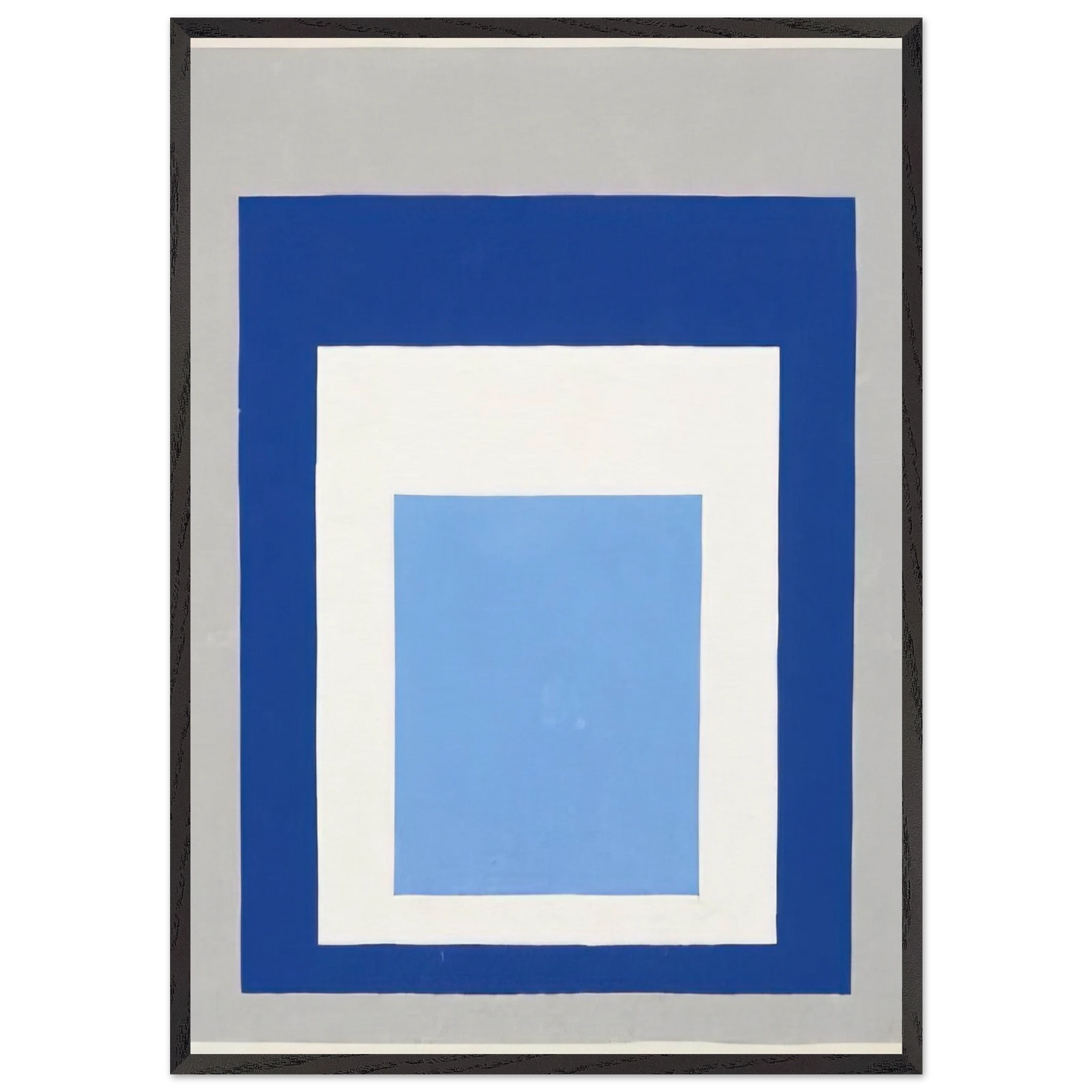 HOMAGE TO THE SQUARE BLUE WHITE GREY 1951 - Josef Albers Framed Art Print – Black Wooden Frame - Default Title - -Framed Art Print