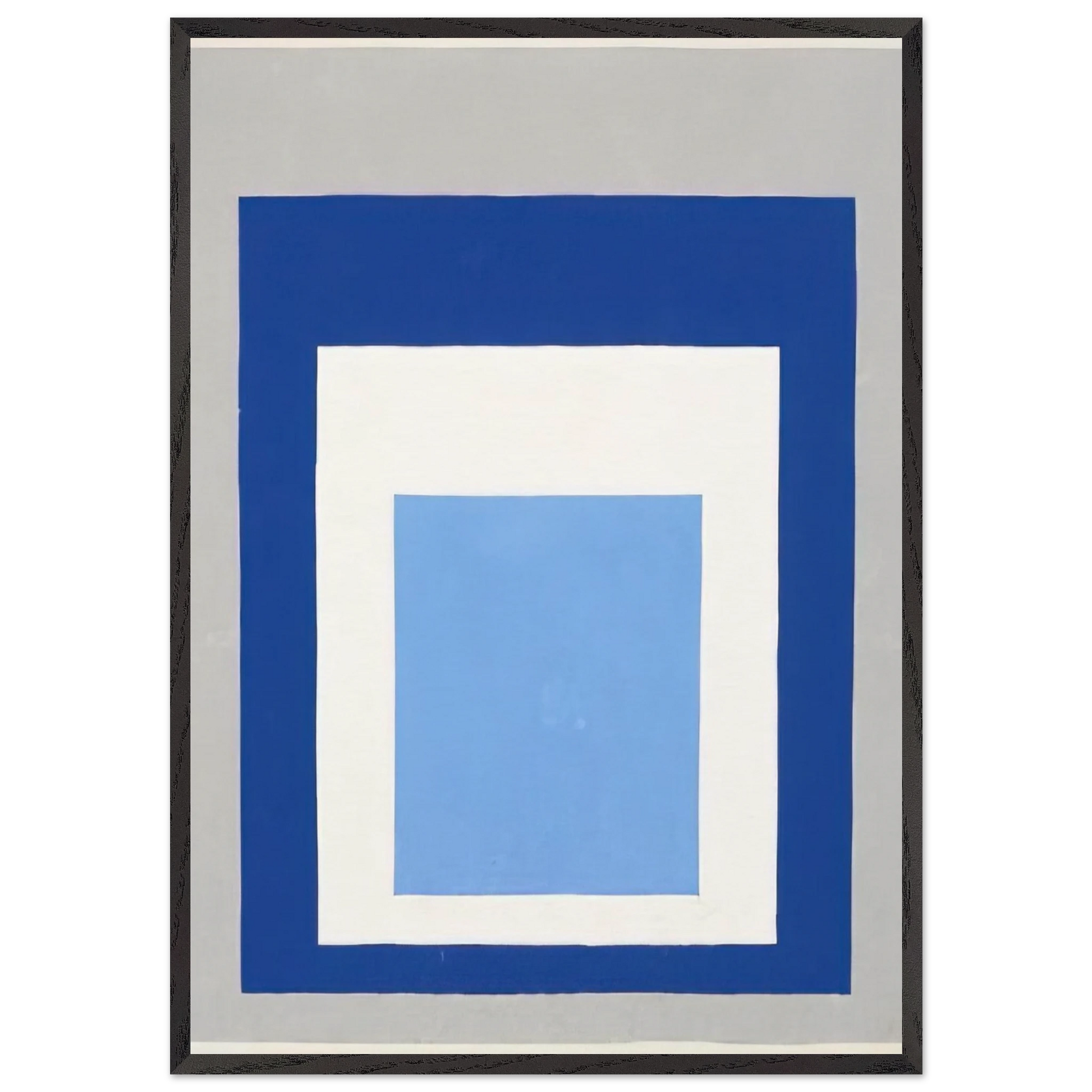 HOMAGE TO THE SQUARE BLUE WHITE GREY 1951 - Josef Albers Framed Art Print – Black Wooden Frame - Default Title - -Framed Art Print