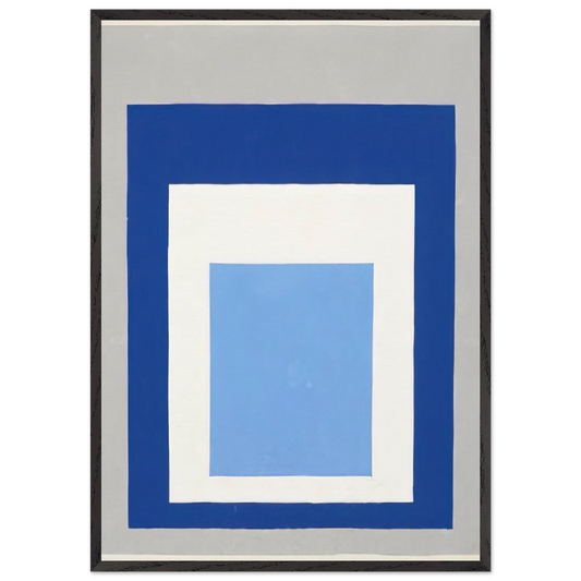 HOMAGE TO THE SQUARE BLUE WHITE GREY 1951 - Josef Albers Framed Art Print – Black Wooden Frame - Default Title - -Framed Art Print