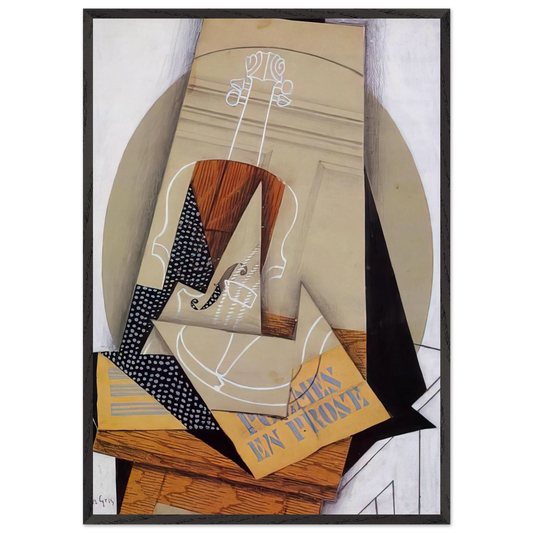 COMPOSITION WITH VIOLIN - Juan Gris Framed Art Print – Black Wooden Frame - Default Title - -Framed Art Print