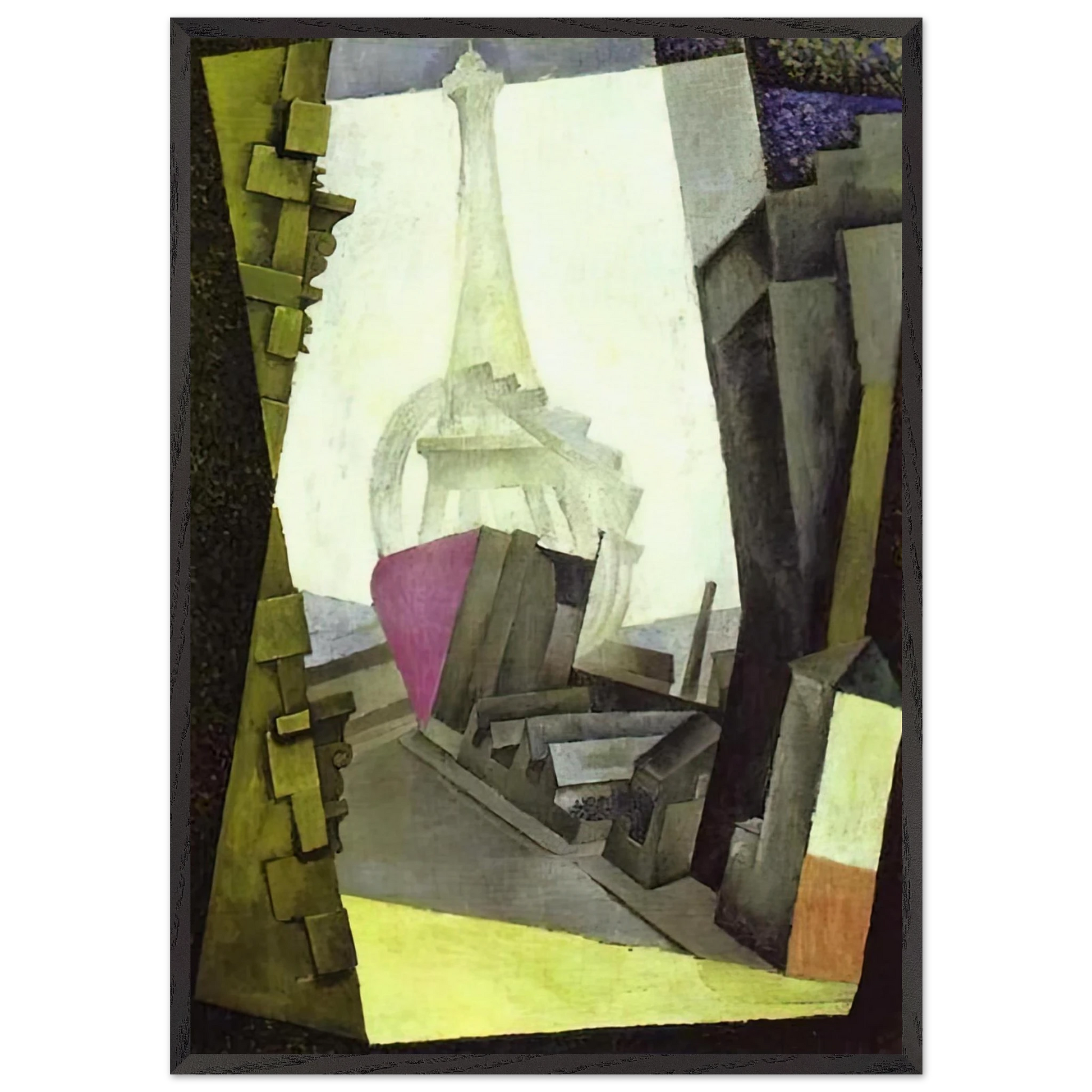 LA TOUR EIFFEL 1914 - Diego Rivera Framed Art Print – Black Wooden Frame - Default Title - -Framed Art Print