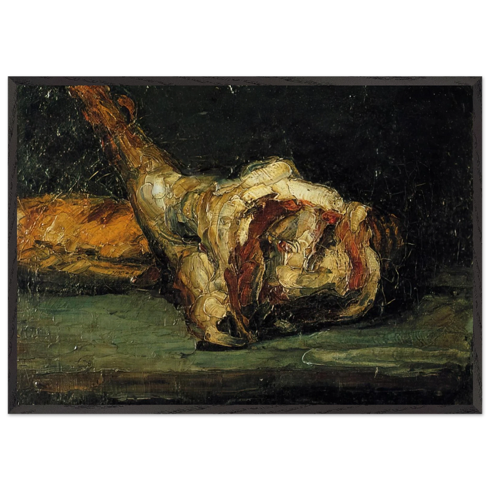 Still Life Bread and Leg of Lamb - Paul Cezanne 70x100 cm / 28x40 inches Framed Art Print – Black Wooden Frame
