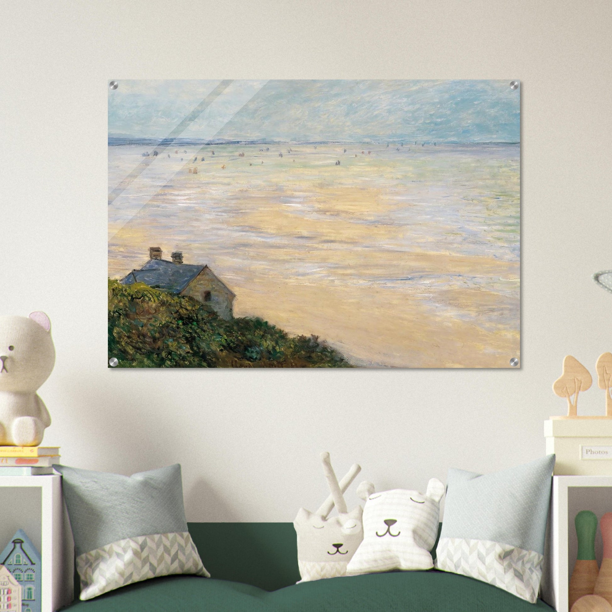 The Hut at Trouville, Low Tide - claude monet Acrylic Print - 70x100 cm / 28x40″ inches | claude monet Wall Art | claude monet Prints