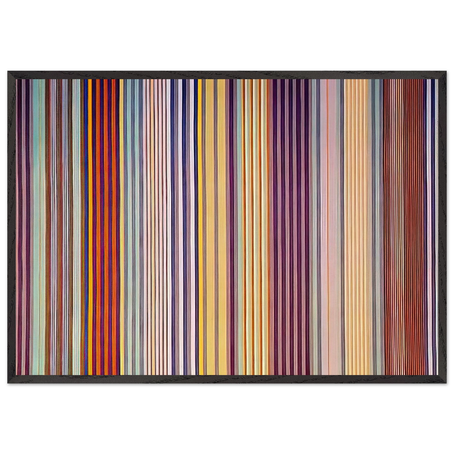 Royal Veil - 1971 - Gene Davis Framed Art Print – Black Wooden Frame - Default Title - -Framed Art Print