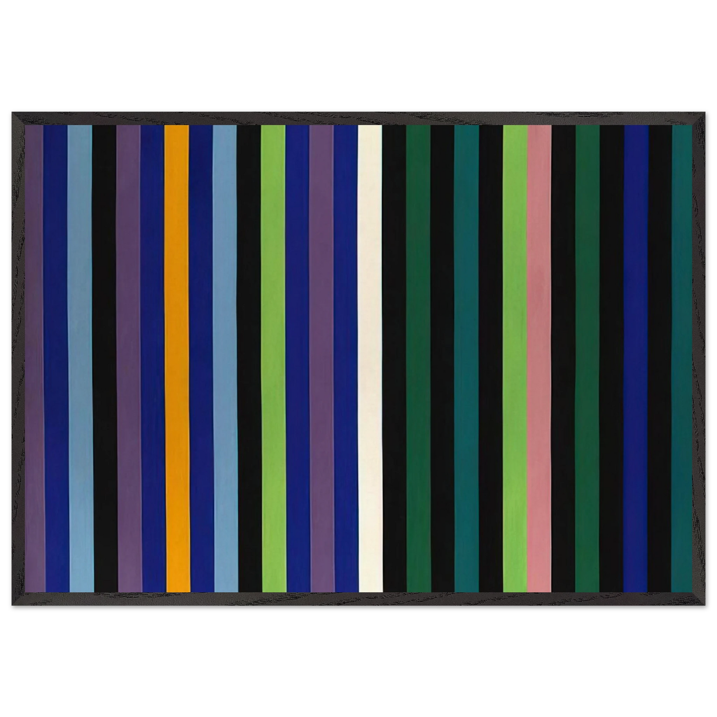 Two Part Blue - 1964 - Gene Davis Framed Art Print – Black Wooden Frame - Default Title - -Framed Art Print