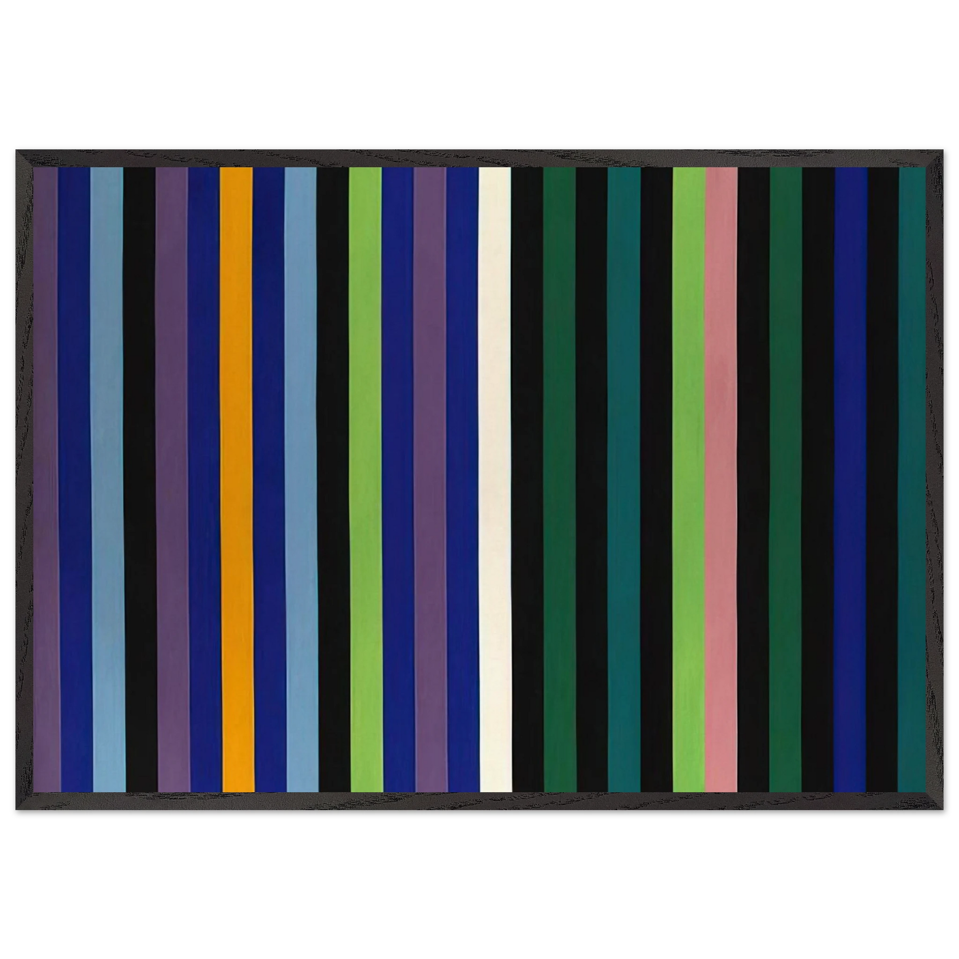 Two Part Blue - 1964 - Gene Davis Framed Art Print – Black Wooden Frame - Default Title - -Framed Art Print