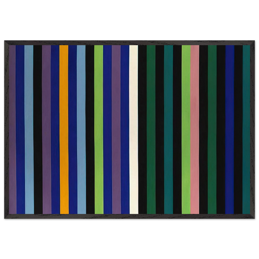 Two Part Blue - 1964 - Gene Davis Framed Art Print – Black Wooden Frame - Default Title - -Framed Art Print