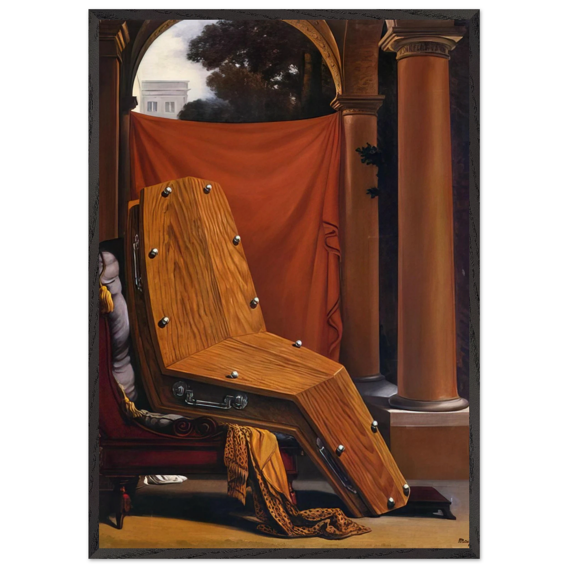 PERSPECTIVE MADAME RC3A9CAMIER DE DAVID 1950 - Rene Magritte Framed Art Print – Black Wooden Frame - Default Title - -Framed Art Print