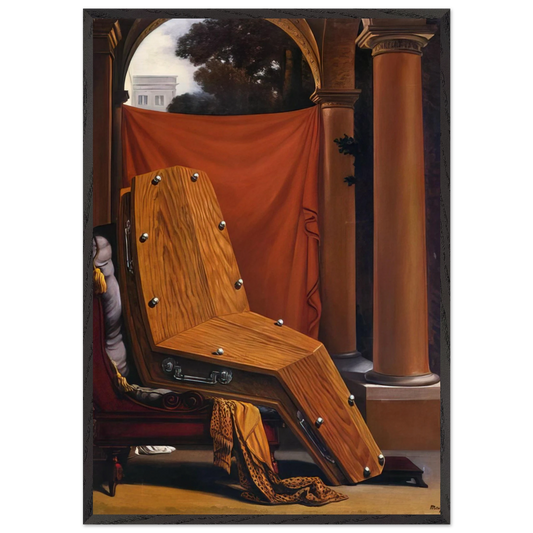 PERSPECTIVE MADAME RC3A9CAMIER DE DAVID 1950 - Rene Magritte Framed Art Print – Black Wooden Frame - Default Title - -Framed Art Print