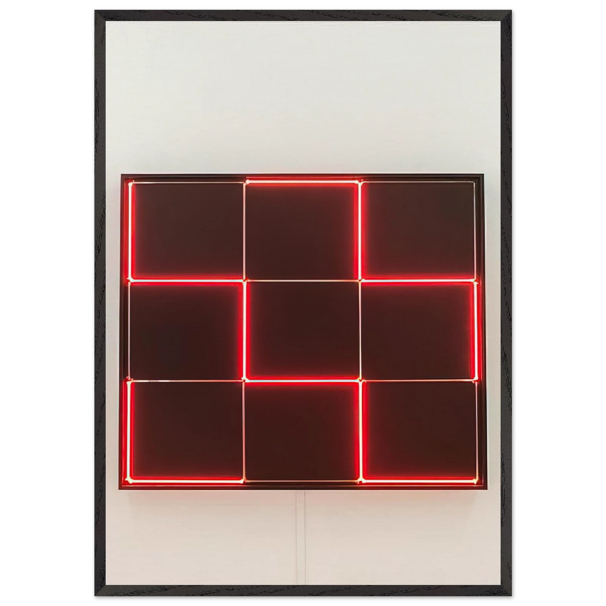 Tirets Neon 0-90 avec 4 rythmes interferents - 1971 - Francois Morellet Framed Art Print – Black Wooden Frame - Default Title - -Framed Art Print