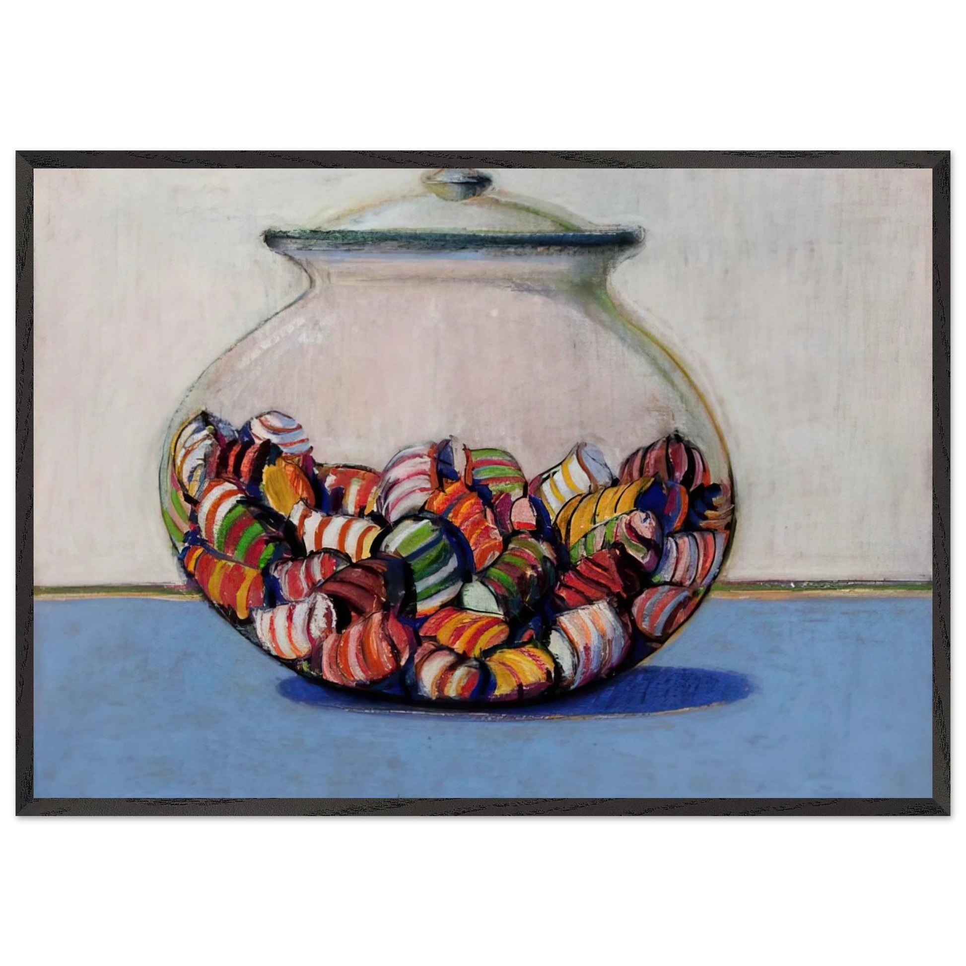 Glassed Candy - 1969 - Wayne Thiebaud Framed Art Print – Black Wooden Frame - Default Title - -Framed Art Print