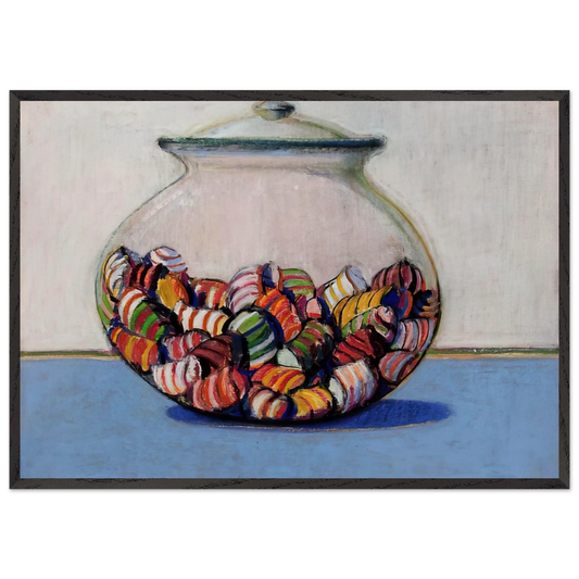 Glassed Candy - 1969 - Wayne Thiebaud Framed Art Print – Black Wooden Frame - Default Title - -Framed Art Print