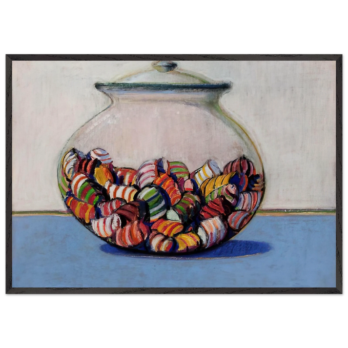 Glassed Candy - 1969 - Wayne Thiebaud 70x100 cm / 28x40 inches Framed Art Print – Black Wooden Frame