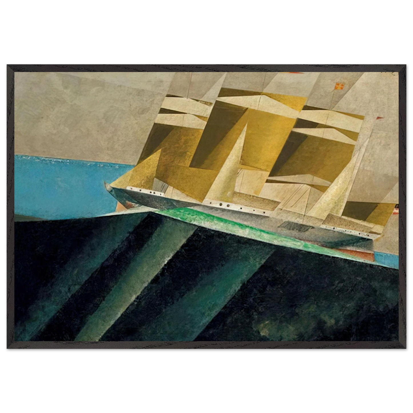 MID OCEAN 1937 - Lyonel Feininger Framed Art Print – Black Wooden Frame - Default Title - -Framed Art Print