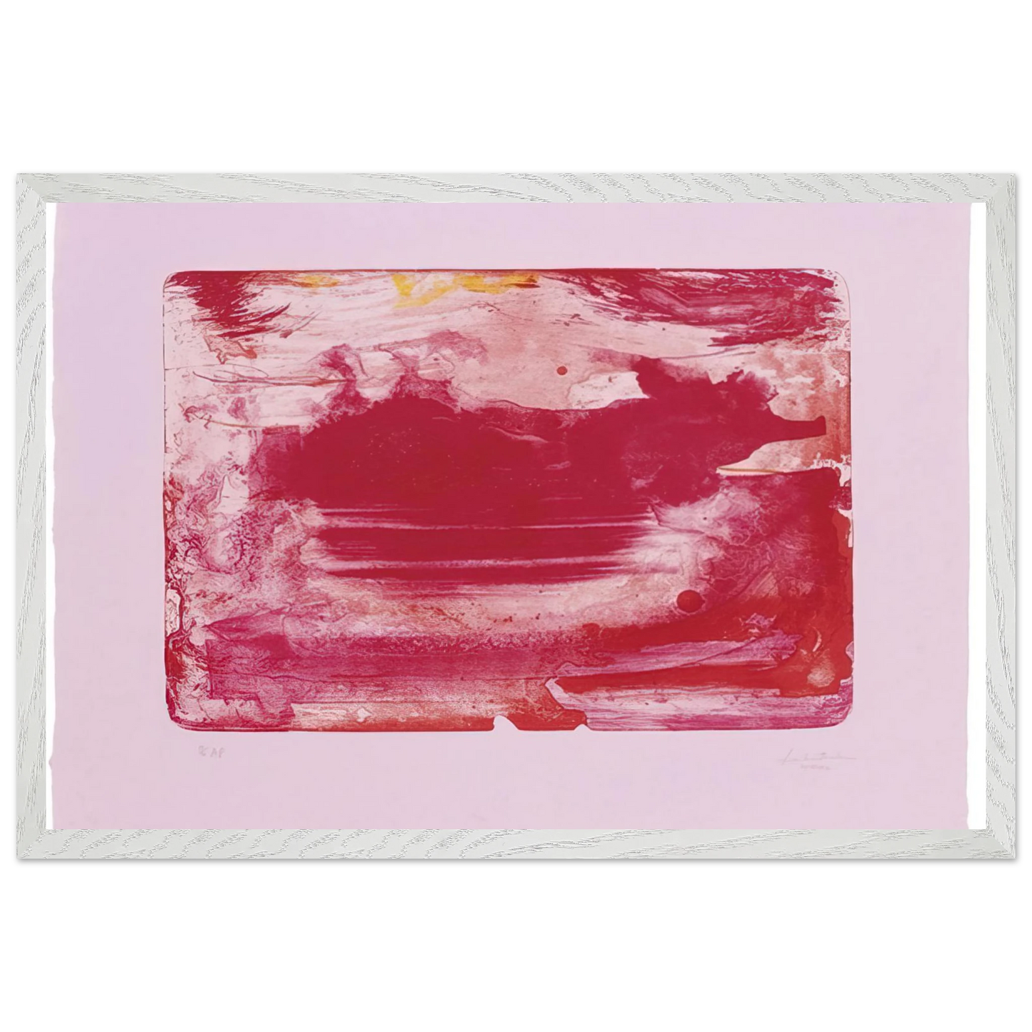 Helen Frankenthaler - The Red Sea - 1982 Wall art - 50x70 cm / 20x28 inches - Premium Wooden Framed Poster With Fine Art Paper - White frame