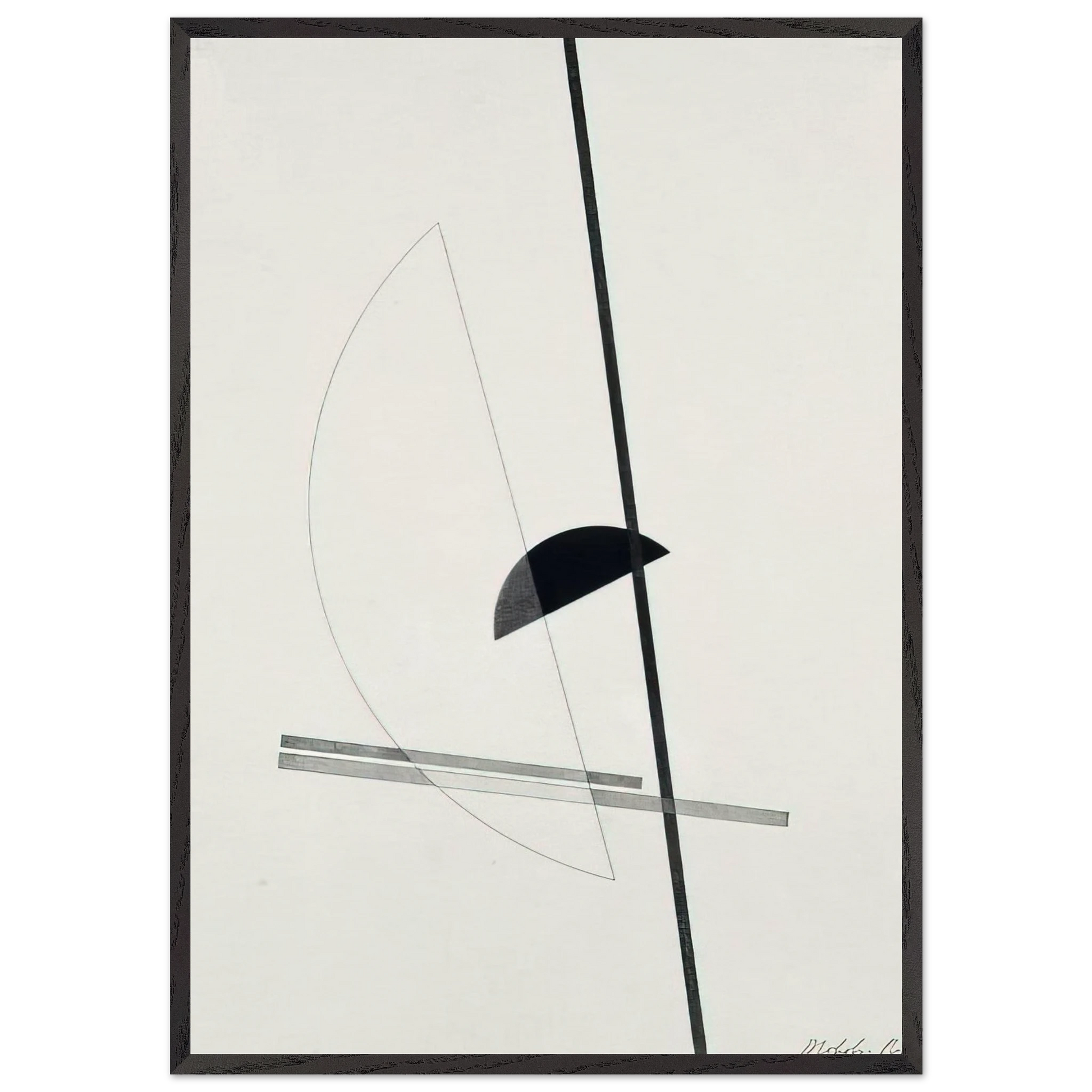 Construction - Laszlo Moholy-Nagy Framed Art Print – Black Wooden Frame - Default Title - -Framed Art Print
