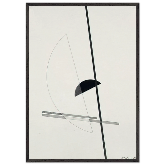 Construction - Laszlo Moholy-Nagy 70x100 cm / 28x40 inches Framed Art Print – Black Wooden Frame