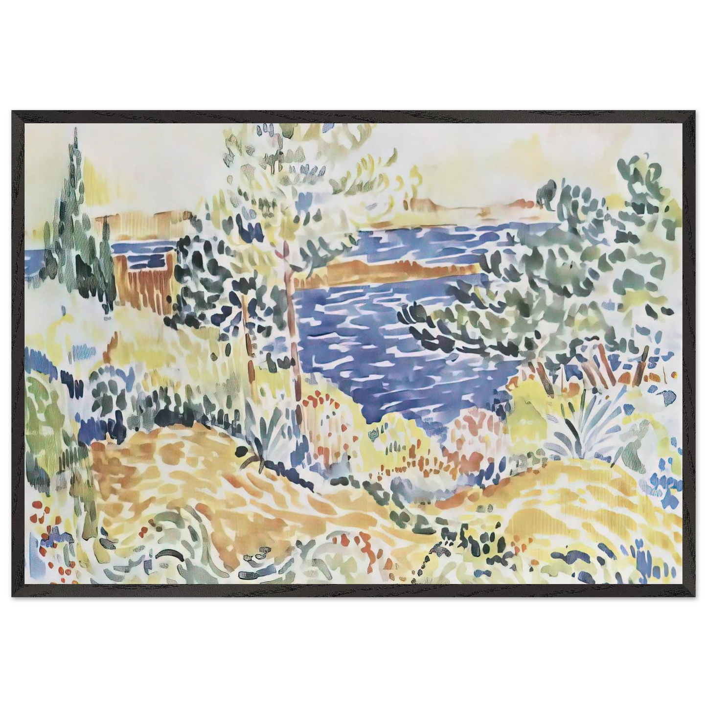 Lavender - Henri-Edmond Cross Framed Art Print – Black Wooden Frame - Default Title - -Framed Art Print