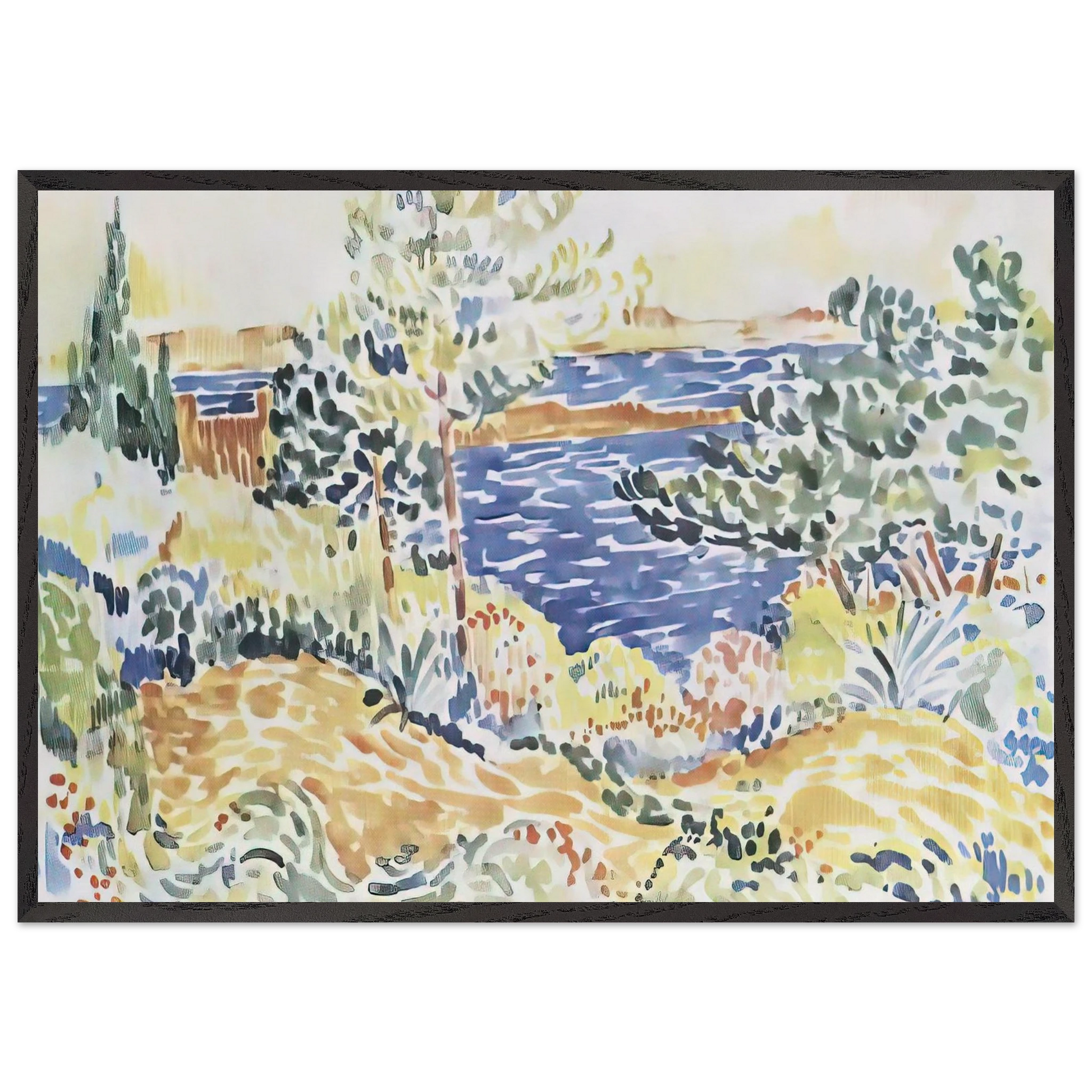 Lavender - Henri-Edmond Cross Framed Art Print – Black Wooden Frame - Default Title - -Framed Art Print