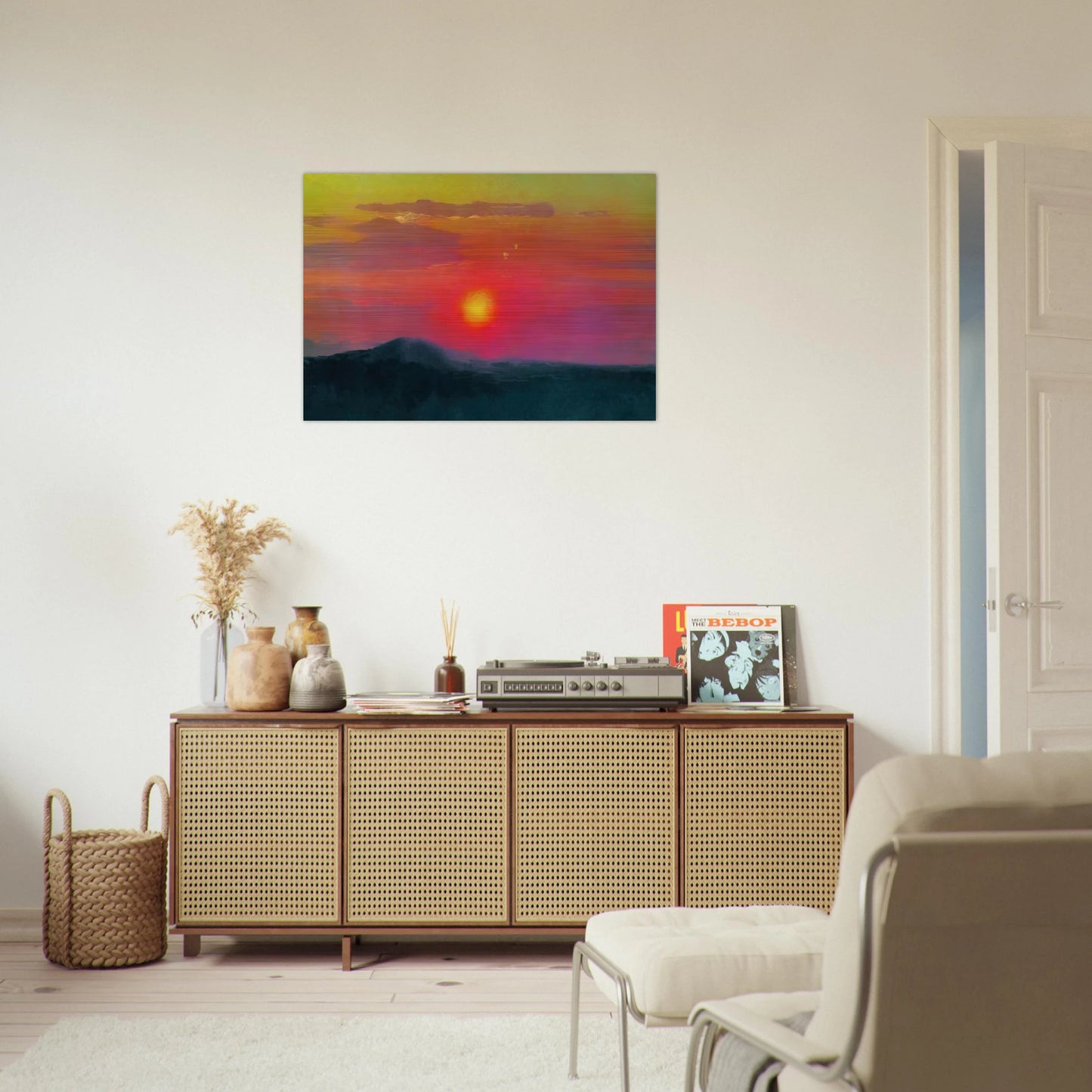 Red sunset - Arkhyp Kuindzhi Brushed Aluminum Print - 70x100 cm / 28x40 inches | Arkhyp Kuindzhi Aluminum Print | Arkhyp Kuindzhi Prints