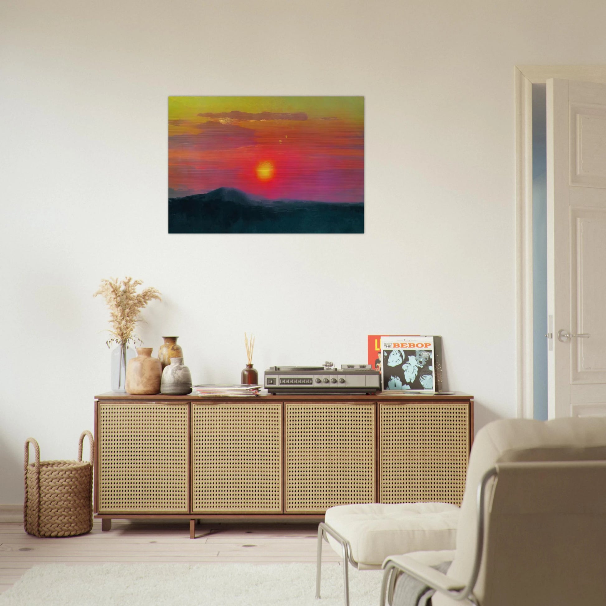 Red sunset - Arkhyp Kuindzhi Brushed Aluminum Print - 70x100 cm / 28x40 inches | Arkhyp Kuindzhi Aluminum Print | Arkhyp Kuindzhi Prints