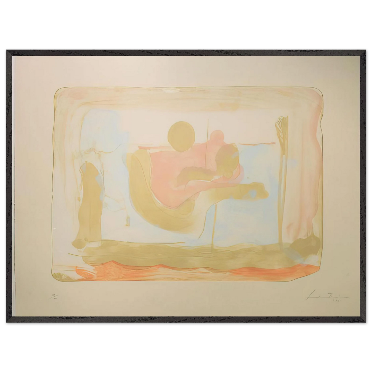 Helen Frankenthaler - Reflections I - 1995 Wall art - A2 (42 x 59.4  cm) - Premium Wooden Framed Poster With Fine Art Paper - Wood frame