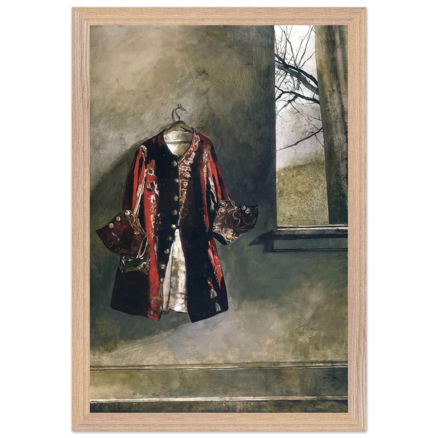 Andrew Wyeth - CURTAIN CALL Wall Art - 60x80 cm / 24x32 inches - Premium Wooden Framed Poster With Fine Art Paper - Black frame