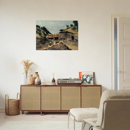 Landscape with Watermill - Paul Cézanne Brushed Aluminum Print - 70x100 cm / 28x40 inches | Paul Cézanne Aluminum Print | Paul Cézanne Prints