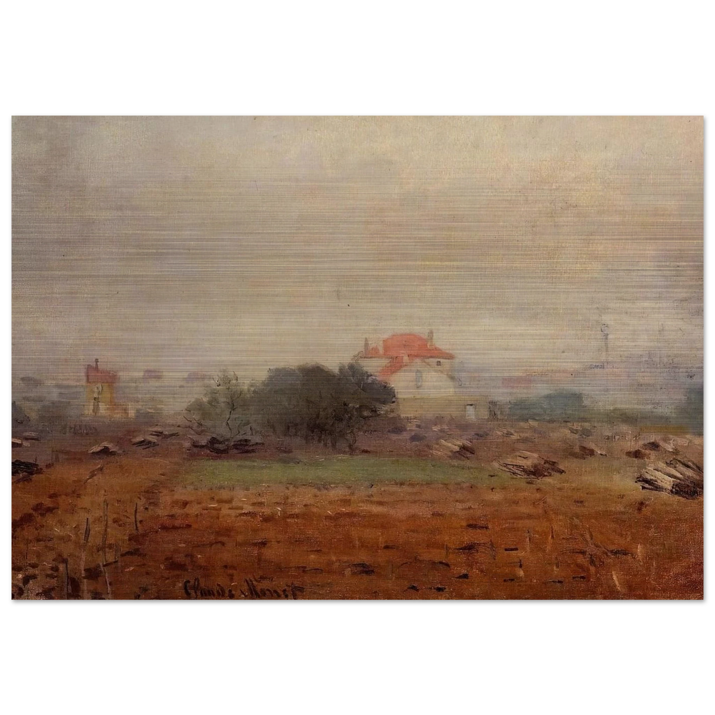 Fog - claude monet Brushed Aluminum Print - 70x100 cm / 28x40 inches | claude monet Aluminum Print | claude monet Prints